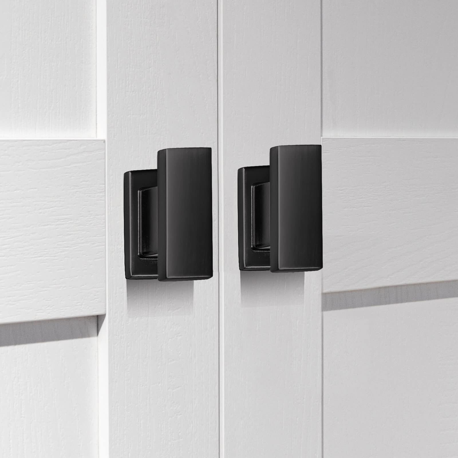Vehcil Square Cabinet Knobs,20 Pack Single Hole Matte Black Cabinet Handles Hardware For Kitchen Cupboard Closet Bathroom Dresser Drawer,Solid Zinc Alloy
