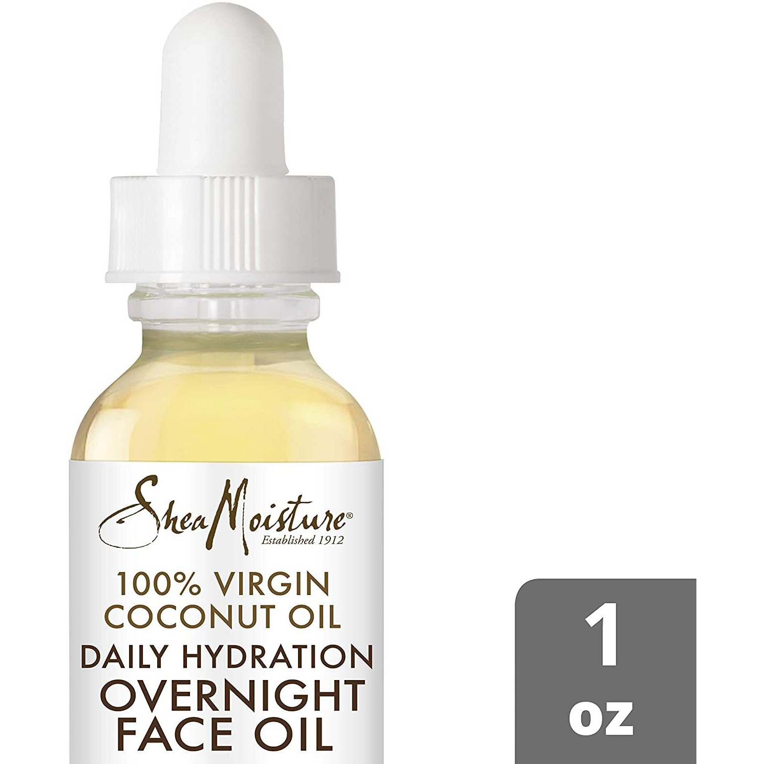 Sheamoisture Coconut Oil For Face - Daily Hydration Overnight Face Oil With Coconut Milk & Acacia Senegal, Argan Oil For Skin, Organic Shea Butter, Hydrating Face Oil, Vitamin E, 1 Oz (Pack Of 2)