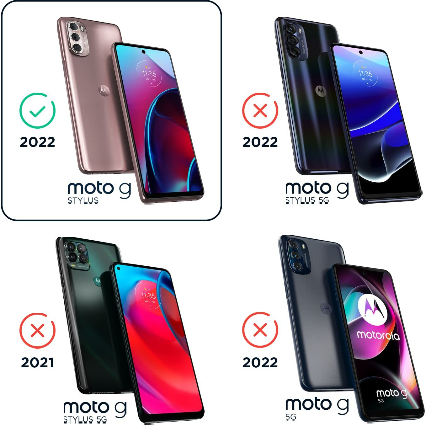 Motorola Moto G Stylus (2022) Protective Case- Precision Fit, Stylish Shock Absorbing Phone Cases - Marsala/Wine Red [Not For 2022 G Stylus 5G Version]