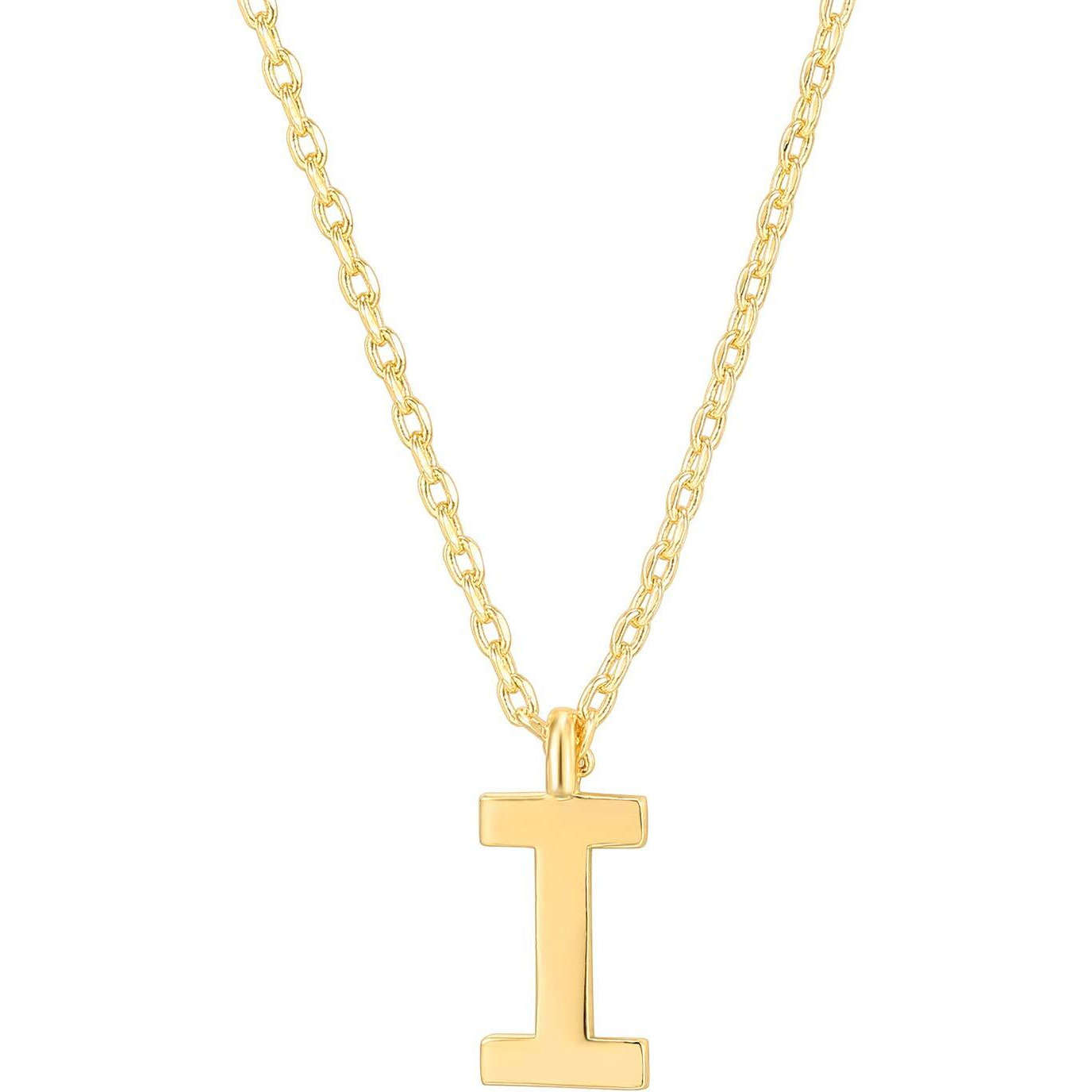 Pavoi 14K Yellow Gold Plated Initial Necklace | Letter Necklaces For Women | I Initial