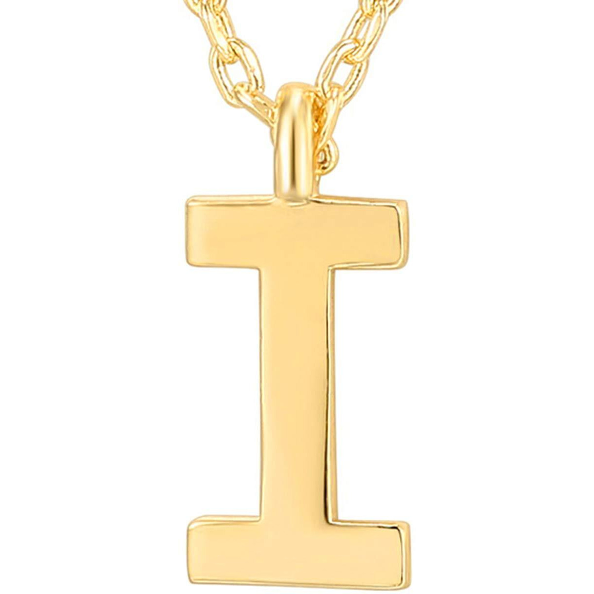 Pavoi 14K Yellow Gold Plated Initial Necklace | Letter Necklaces For Women | I Initial