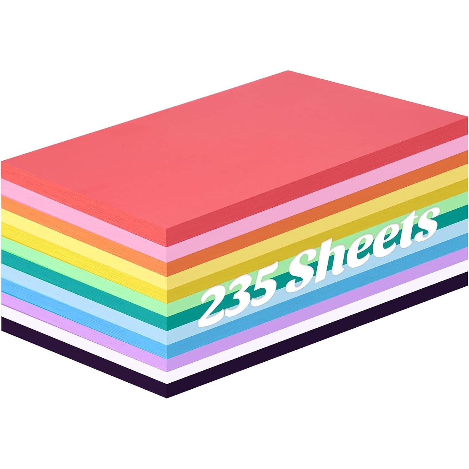 3 Otters 235 Sheets Colored Cardstock Paper Bulk, 150Gsm Construction Paper Assorted Colors, Kids School Supplies