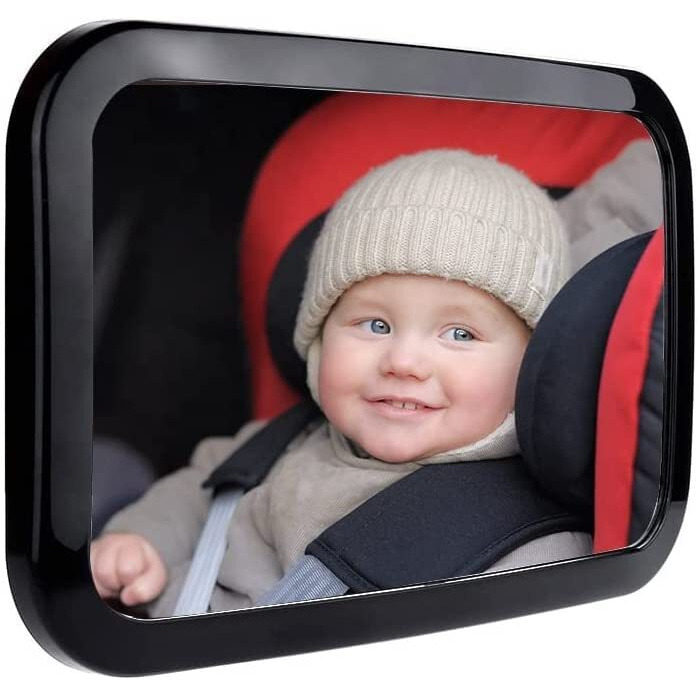 Baby Car Mirror, Safety Car Seat Mirror For Rear Facing Infant With Wide Crystal Clear View, Shatterproof, Fully Assembled, Crash Tested And Certified