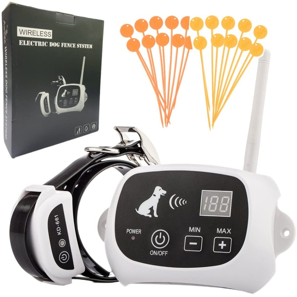 Wireless Dog Fence,2022 Electric Fence System For Stubborn Dog,Wireless Dog Boundary Containment System,Rechargeable Training Collar,Large Signal Range Of 80-1640Ft,Suitable For Large & Small Dogs