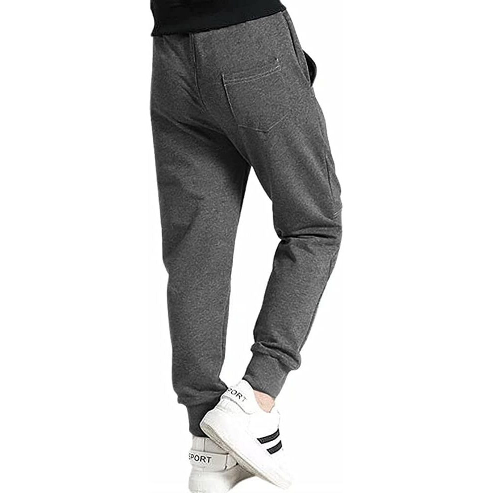 Binpaw Kids Cotton Pull On Active Sports Basic Jogger Sweat Pants For Little Boys & Big Boys, Dark Grey, Age 14T-16T (14-16 Years)  Tag 180