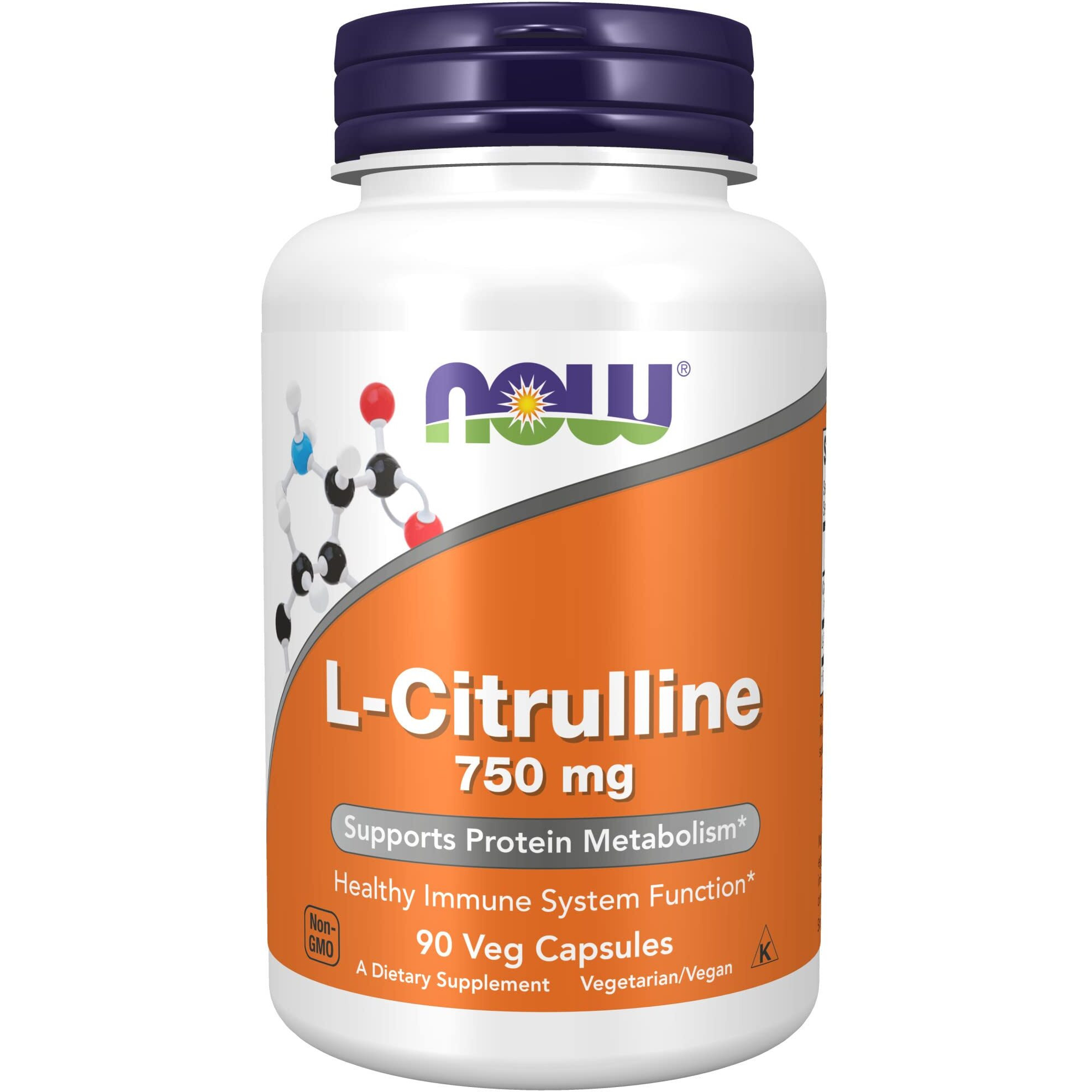 Now Supplements, L-Citrulline 750 Mg, Supports Protein Metabolism*, Amino Acid, 90 Veg Capsules