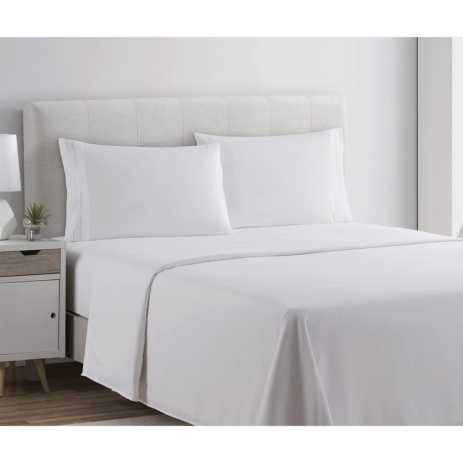 Clara Clark California King Sheets Set, Deep Pocket Bed Sheets For Cal King Size Bed - 4 Piece Bed Sheet Set, Extra Soft Bedding Sheets  Pillowcases, White Sheets Cal King