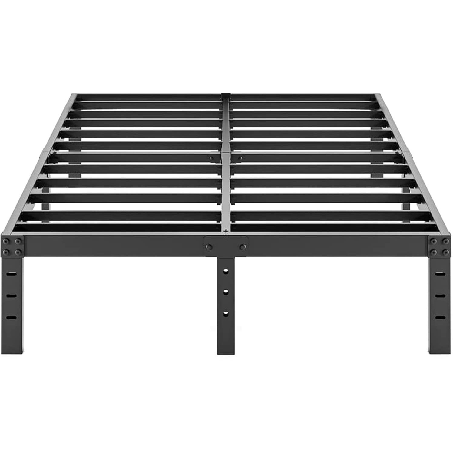 Comasach King Bed Frame Heavy Duty,14"" High Black Metal Platform Bed Frame,Sturdy Steel Frame,Support Up To 3500Lbs,No Box Spring Needed,Noise-Free,Easy Assembly