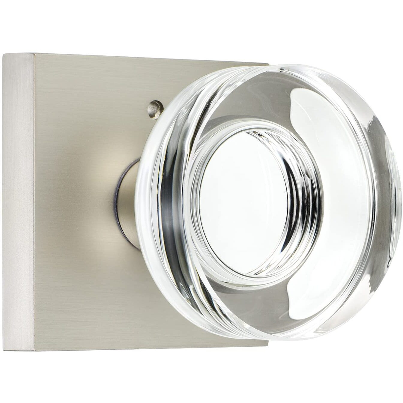 Coolnews Glass Door Knobs Interior, Privacy Bathroom Bedroom Crystal Door Knobs With Lock, Satin Nickel Door Knobs