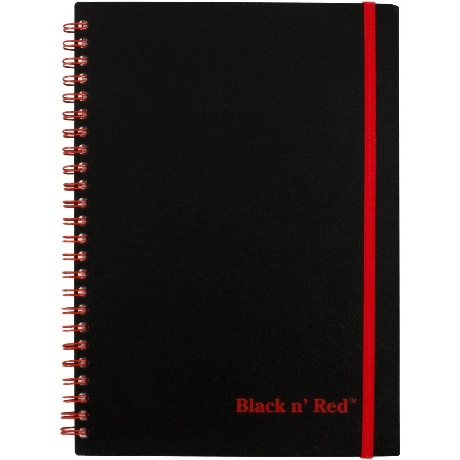 Black N' Red Business Notebooks, 3 Pack, Soft Cover, Twin Wire, 70 Sheets, 8-1/4"" X 5-7/8"", Black (400161061)