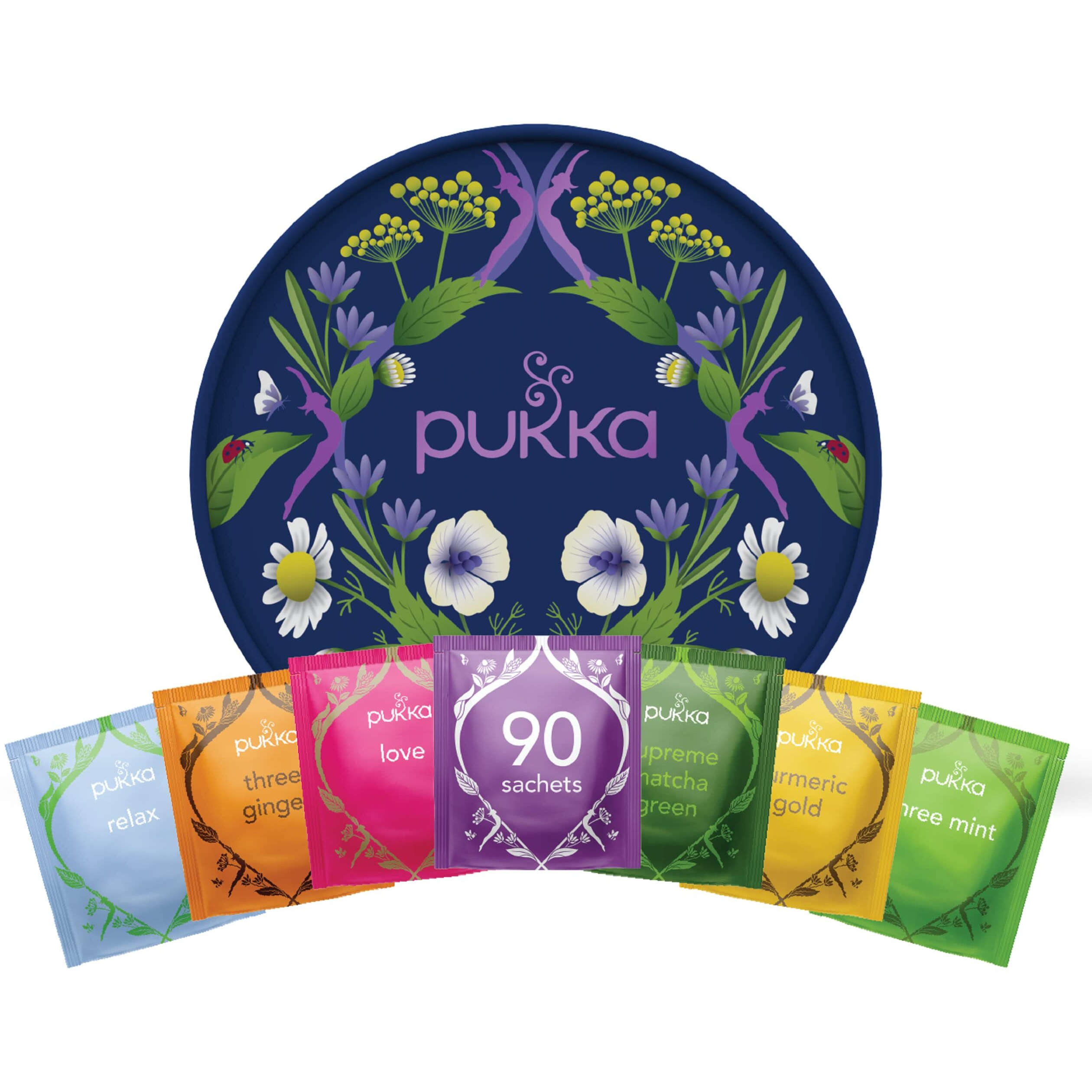 Pukka Tea Organic Gift Set, Herbal Tea Sampler For Everyday Wellness, 90 Tea Bags
