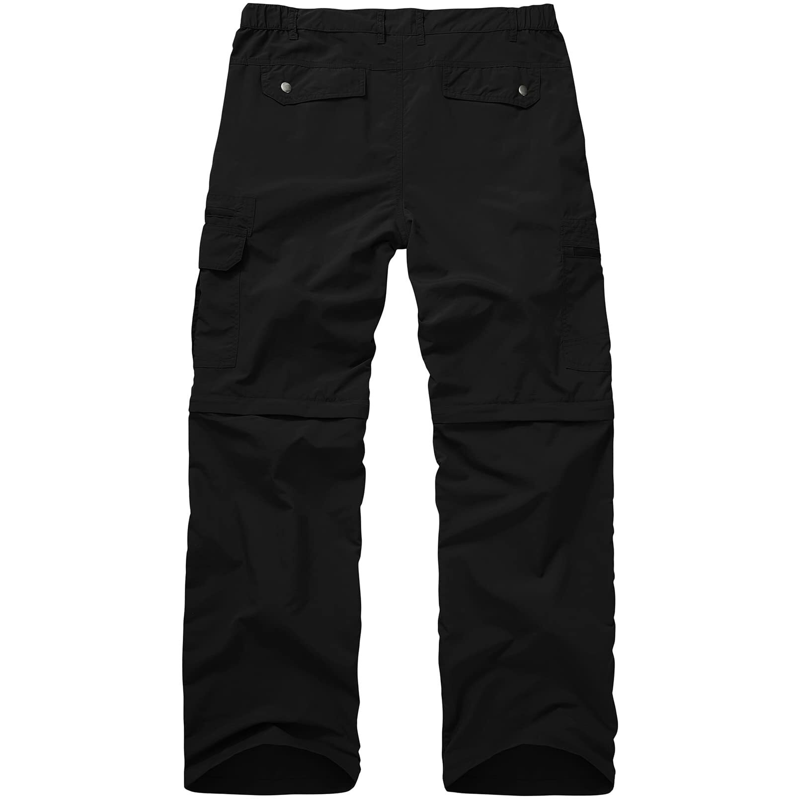 Mens Hiking Pants Convertible Boy Scout Zip Off Shorts Lightweight Quick Dry Breathable Fishing Safari Pants,6101,Black,34