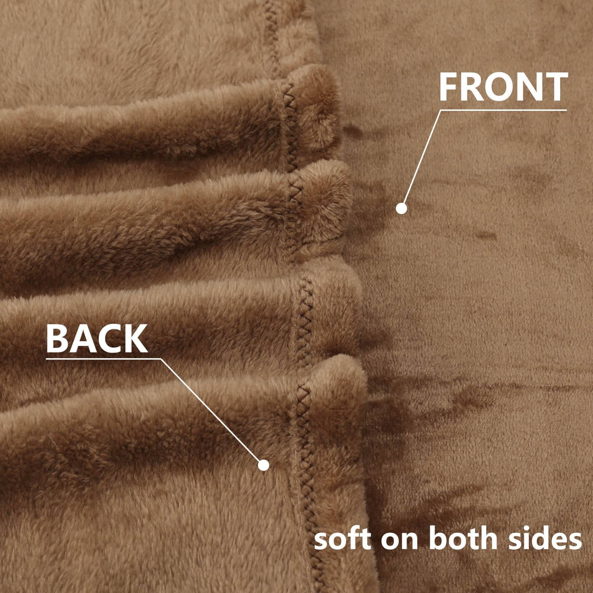 Nanpiper Fleece Blankets Super Soft Flannel Queen Size Blanket For Bed Luxury Cozy Microfiber Plush Fuzzy Blanket,Coffee Brown