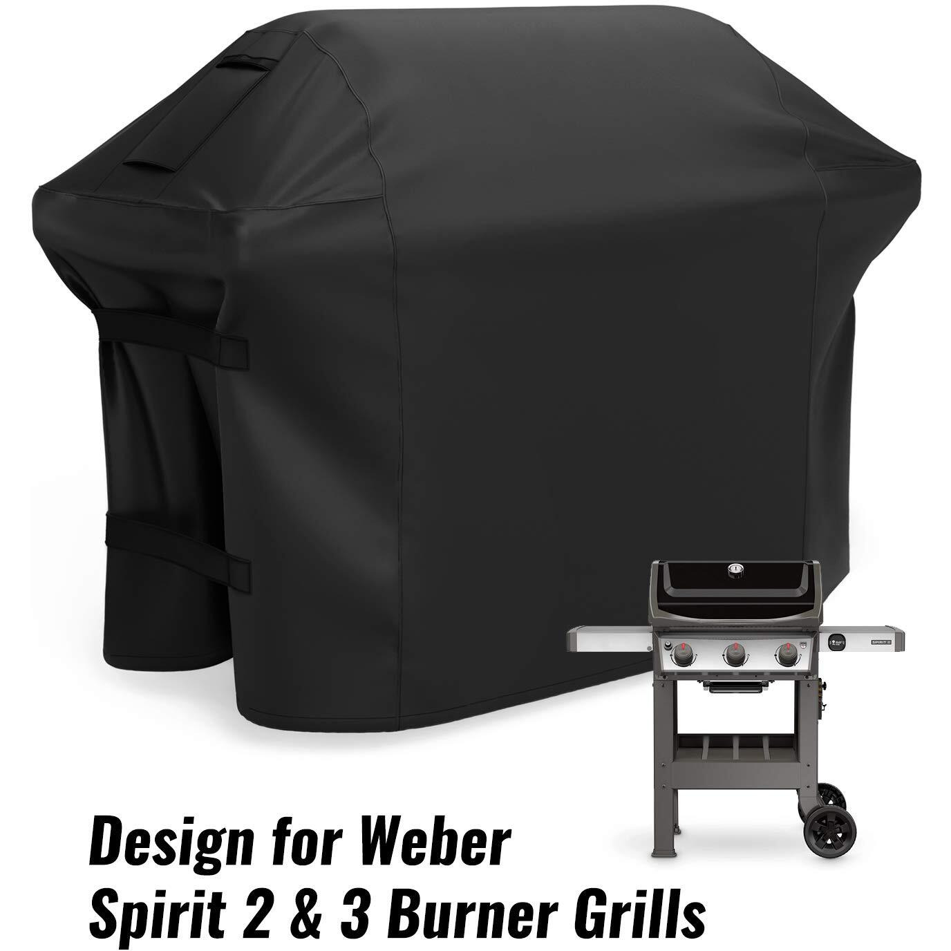Nupick 7106 For Weber Spirit 2 & 3 Burner Grill, 52 Inch Grill Cover For Spirit 210/310, Spirit Ii E210/E310, Fits For Spirit 200 & 300 Series Gas Grill, Come With 3-Side Grill Brush