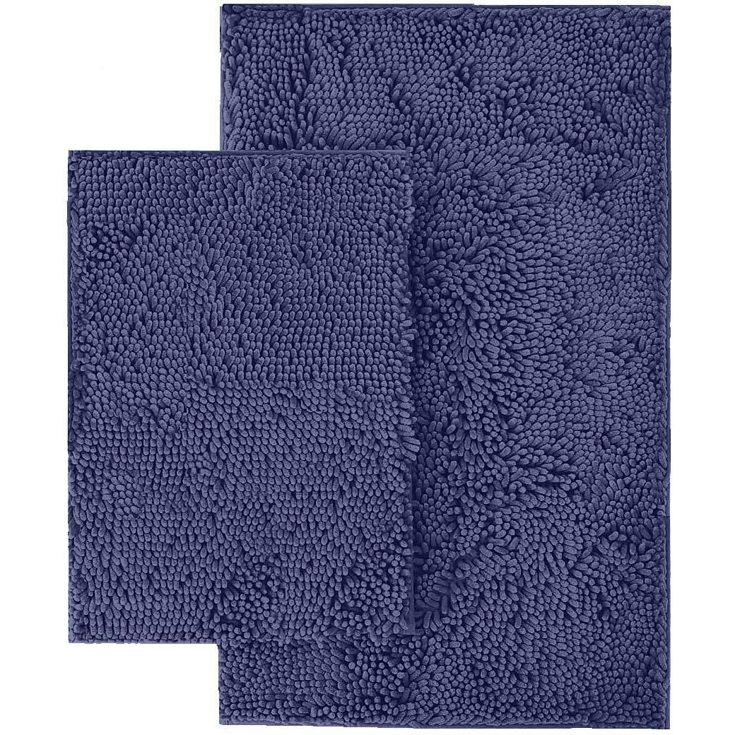 Luxurux Purple Bathroom Rug Set -Extra-Soft Plush Bath Mat Shower Bathroom Rugs,1 Chenille Microfiber Material, Super Absorbent, 30 X 20  32 X 15