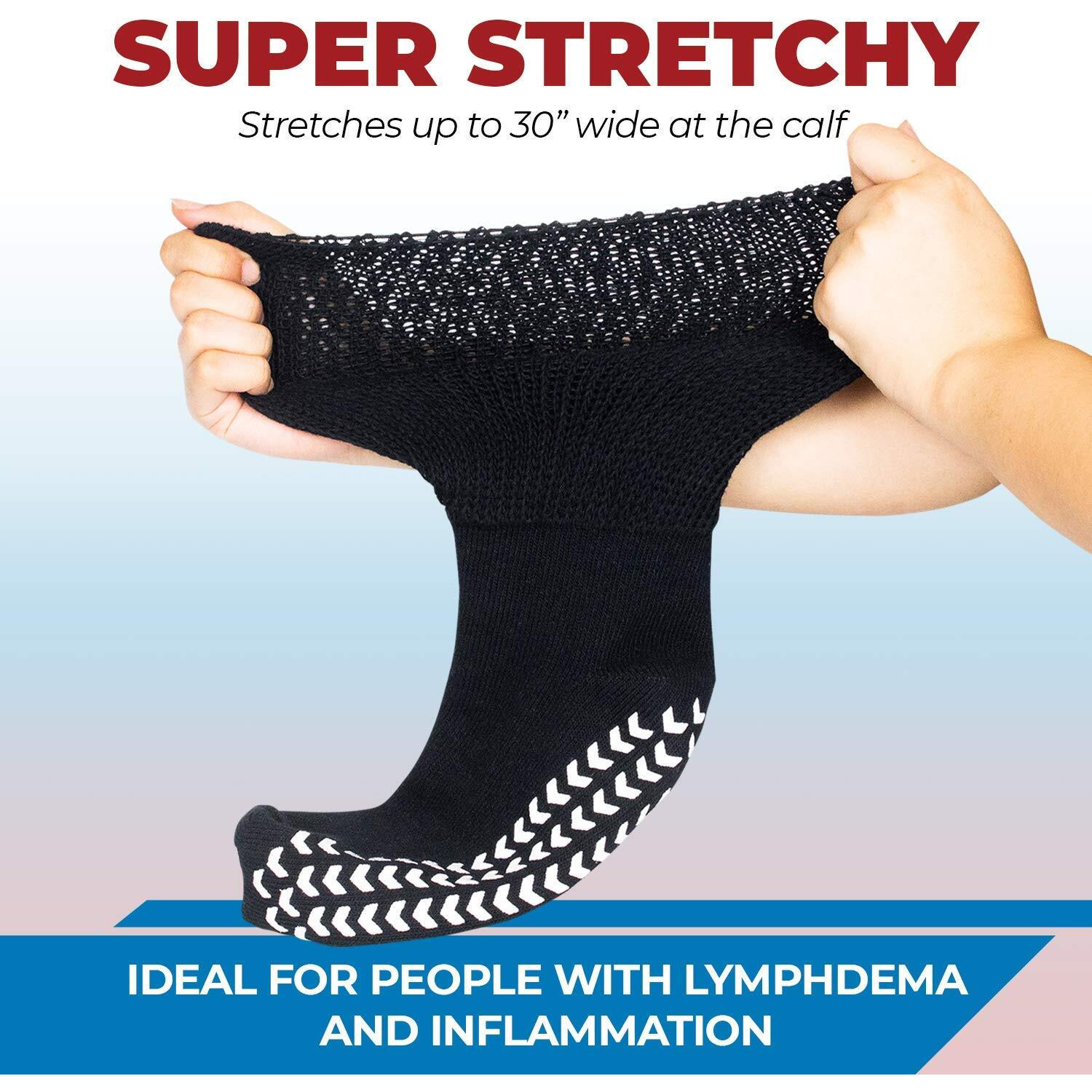 Extra Wide Socks For Swollen Feet, Wide Calf Socks, Diabetic Socks For Women, Hospital Socks For Men With Grips, Lymphedema Socks, Diabetic Socks For Men, Hospital Socks With Grips For Women