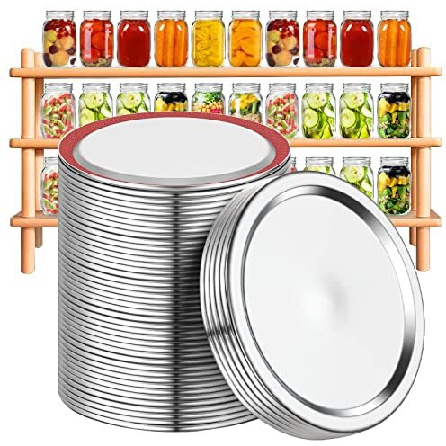 Wide Mouth Canning Lids, Mason Jar Lids Leak-Proof, Large Mouth Canning Seals No Bent Canning Supplies(36, Wide)