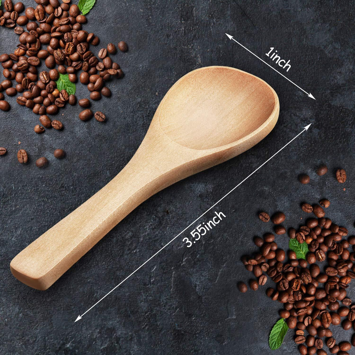 30 Pieces Small Wooden Spoons Mini Nature For Jars Mini Tasting Condiments Salt Spoons For Kitchen Cooking Seasoning Oil Coffee Tea Sugar(Natural Color)