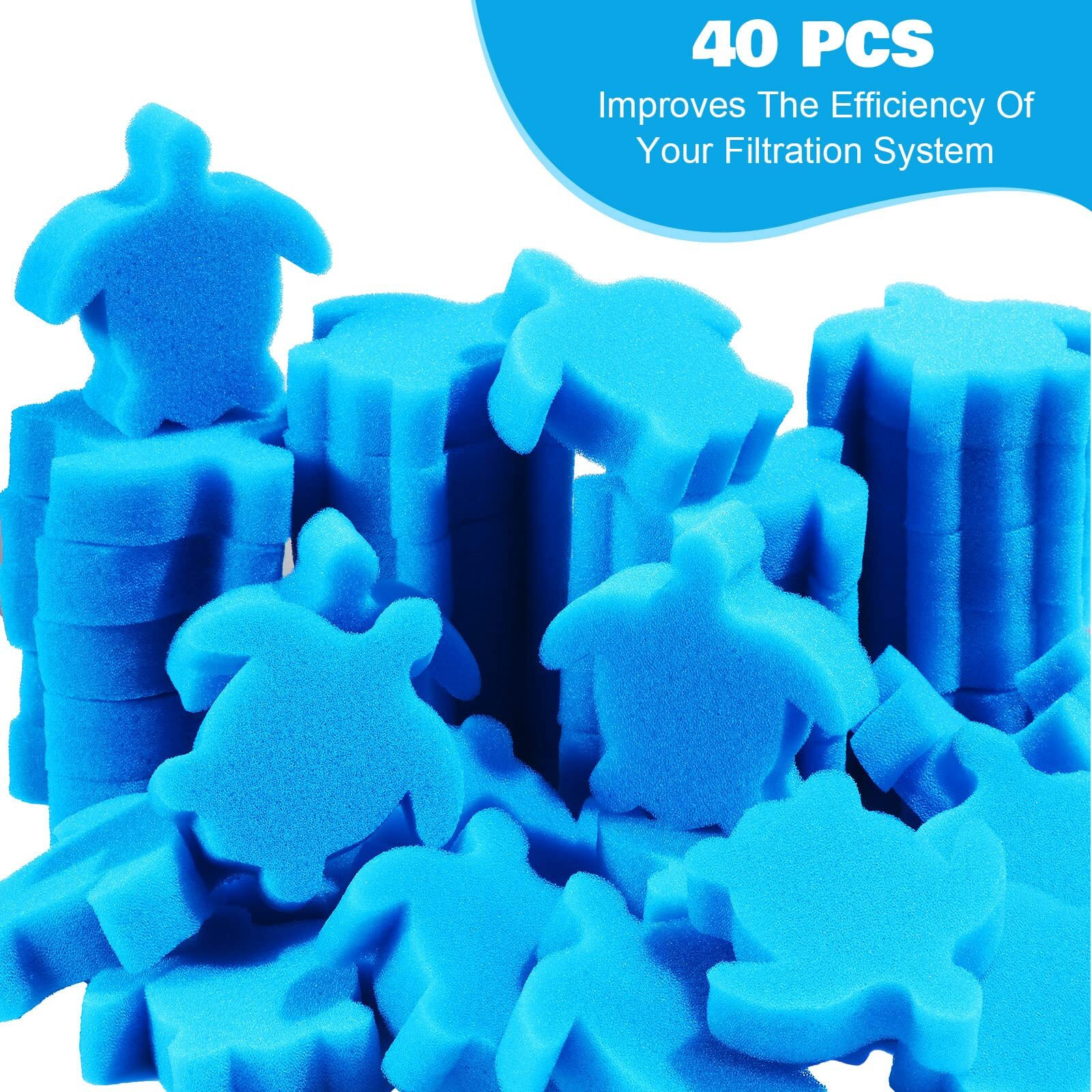 Patelai 40 Pcs Hot Tub Sponge Spa Cleaning Sponges For Hot Tub Oil Absorbing Sponge Cleaning Scum For Spa, Bathtub And Swimming Pool To Soak Up Oils Bathtub Accessories(Turtle Style)