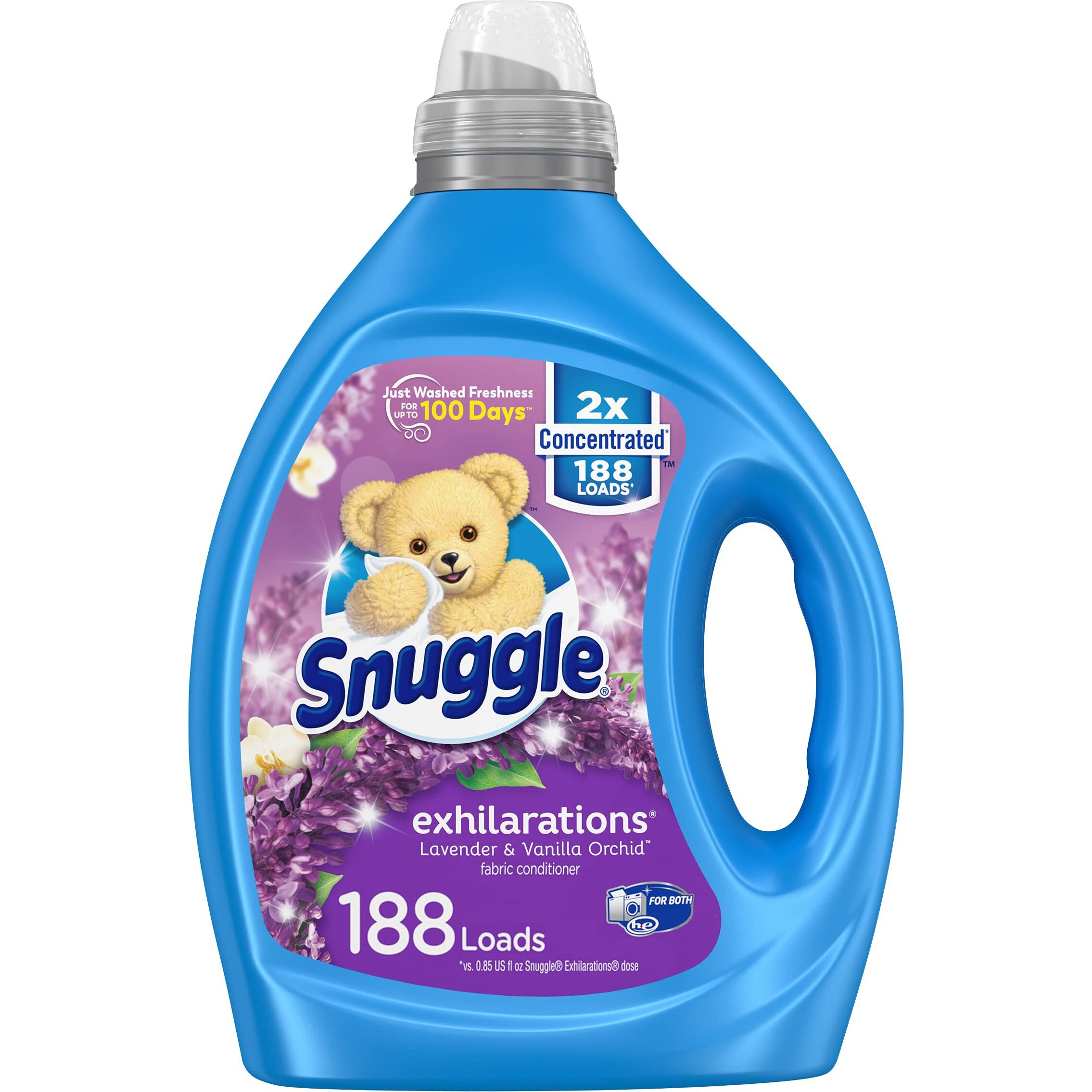 Snuggle Exhilarations Liquid Fabric Softener, Lavender And Vanilla Orchid, 2X Concentrated, 188 Loads