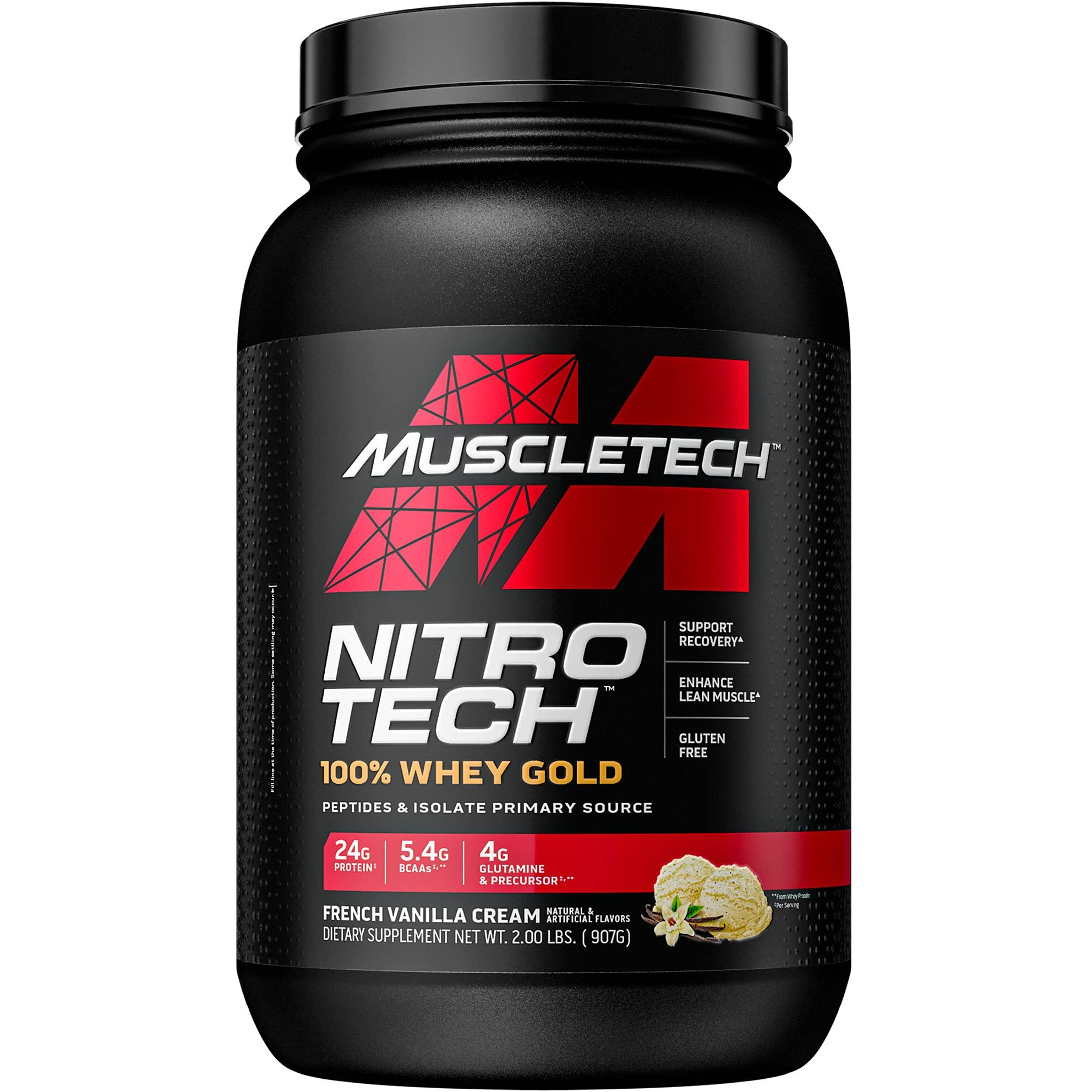 Whey Protein Powder | Muscletech Nitro-Tech Whey Gold Protein Powder | Whey Protein Isolate Smoothie Mix | Protein Powder For Women & Men | Vanilla Protein Powder, 2 Lbs (28 Servings)-Package Varies