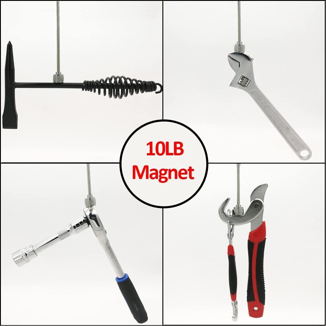 Vastools Telescopic Magnetic Pickup Tool Set, 10Lb Magnet Stick, 2Lb Extendable Magnetic Pickup Tool For Car,Household,Office,Industry And Garage