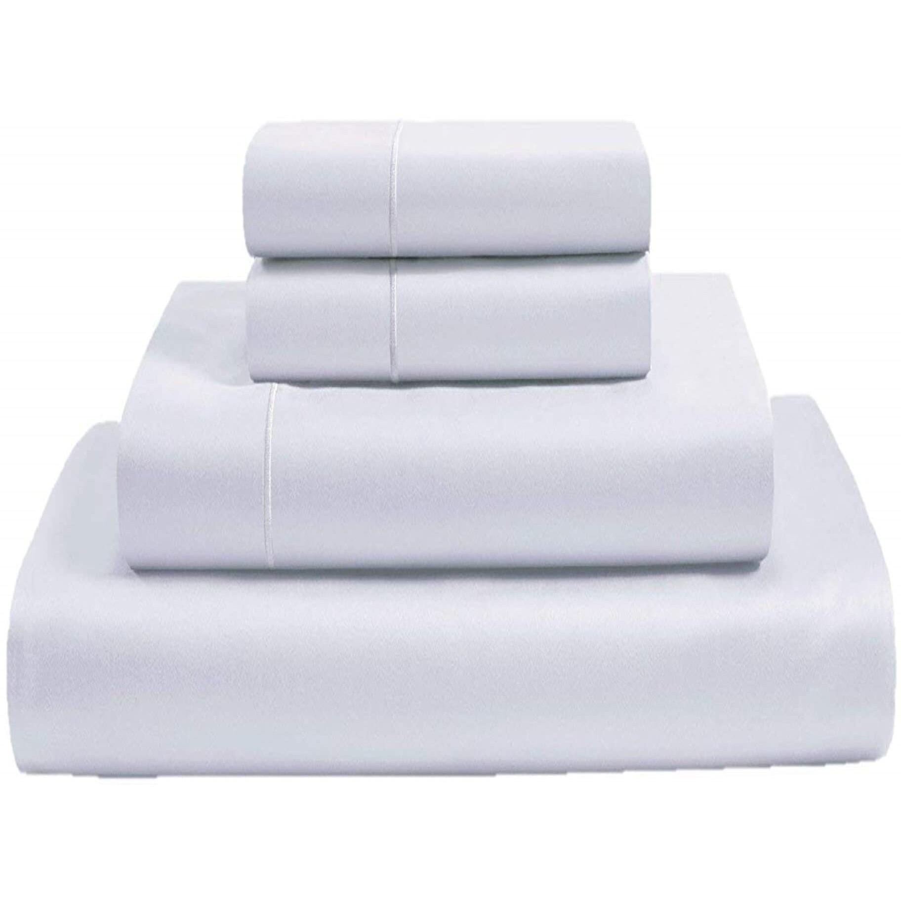 Mygiza Sheets,100% Certified Giza Egyptian Cotton Sheets-Queen Size Giza Cotton Sheets Set To Fit Upto 18 Inches Deep Mattress (4 Pcs) White