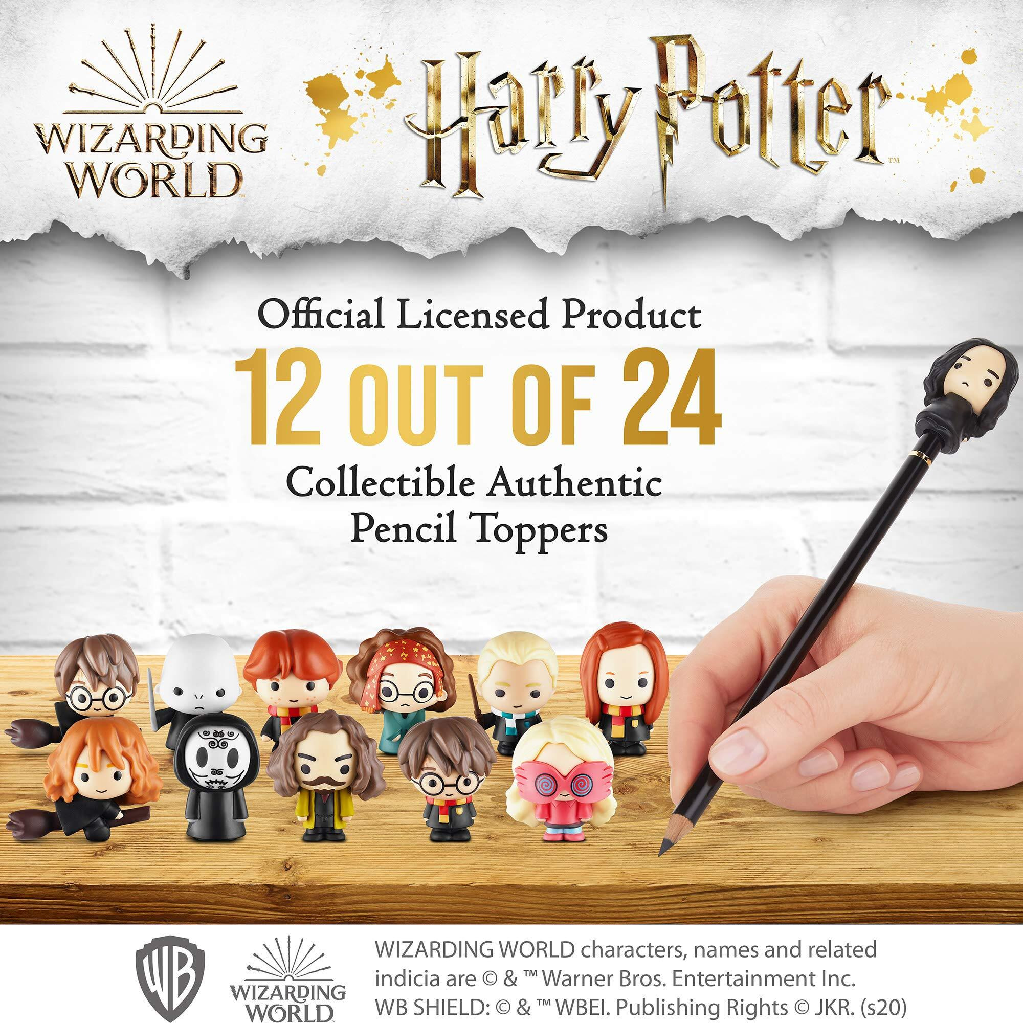 Harry Potter Pencil Toppers, Gifts, Toys, Collectibles - Set Of 12 Harry Potter Figures For Writing, Party Decor -Ron Weasley, Hermione Granger,Sybil Trelawney And More By Pmi, 2.4 In., Soft Pvc (B12)