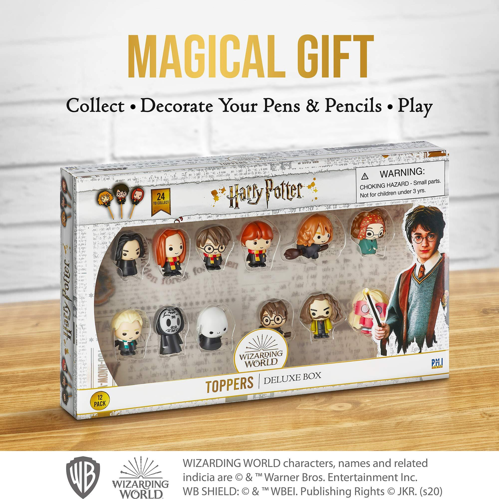 Harry Potter Pencil Toppers, Gifts, Toys, Collectibles - Set Of 12 Harry Potter Figures For Writing, Party Decor -Ron Weasley, Hermione Granger,Sybil Trelawney And More By Pmi, 2.4 In., Soft Pvc (B12)
