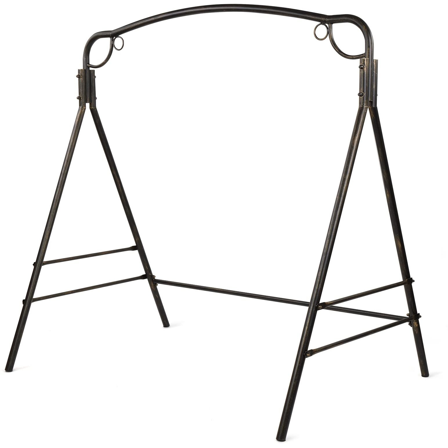 Vingli Upgraded Metal Porch Swing Stand With Antique Bronze Finish, Heavy Duty 660 Lbs Weight Capacity Steel Swing Frame With Extra Side Bars, Powder Coated Hanging Swing Frame Set For Outdoors