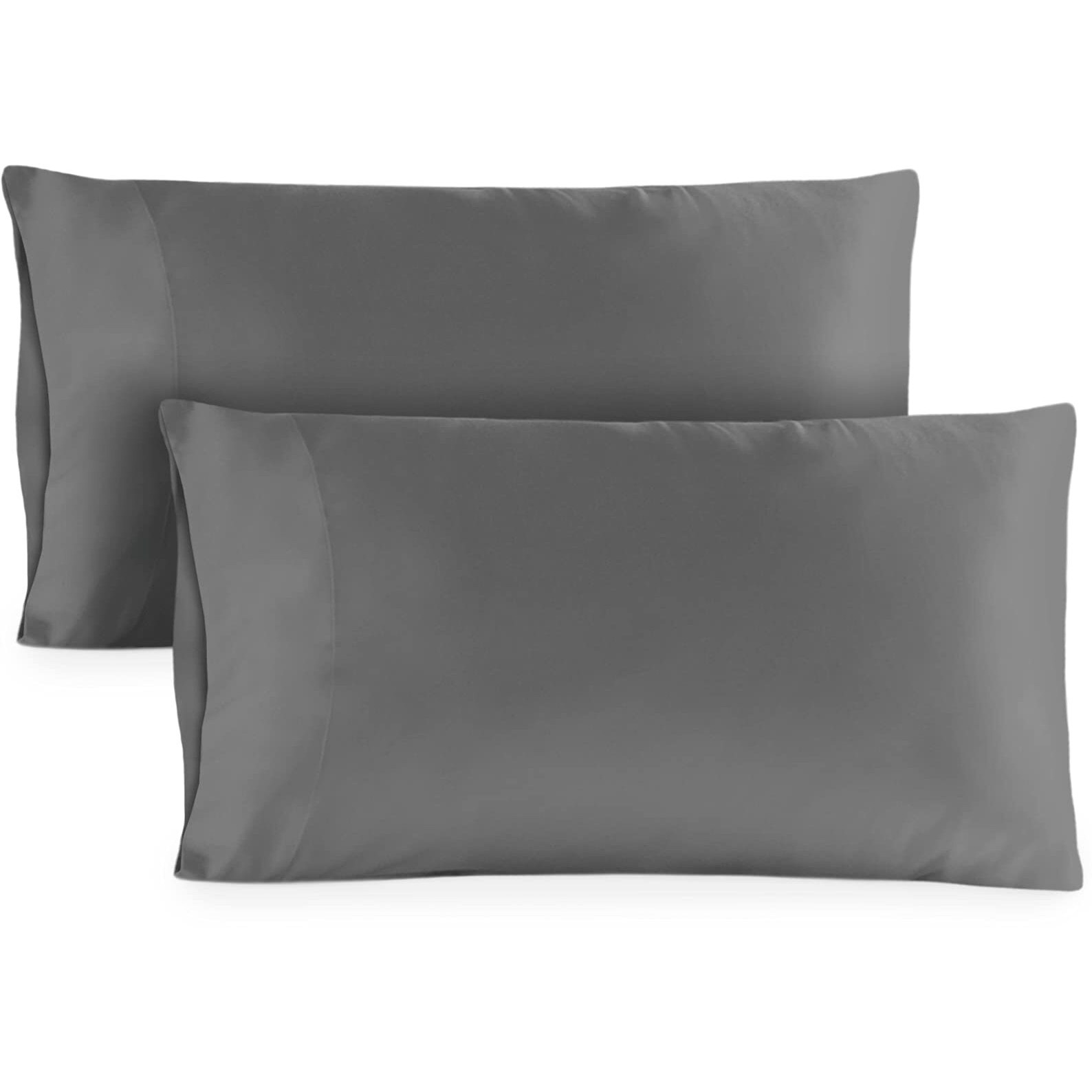 Hotel Sheets Direct King Size Pillow Cases 2 Pack - 20X40 Inch Cooling Pillow Cases For King Size Pillows - Pillow Covers - Silky Pillowcase For Hair And Skin - Dark Gray