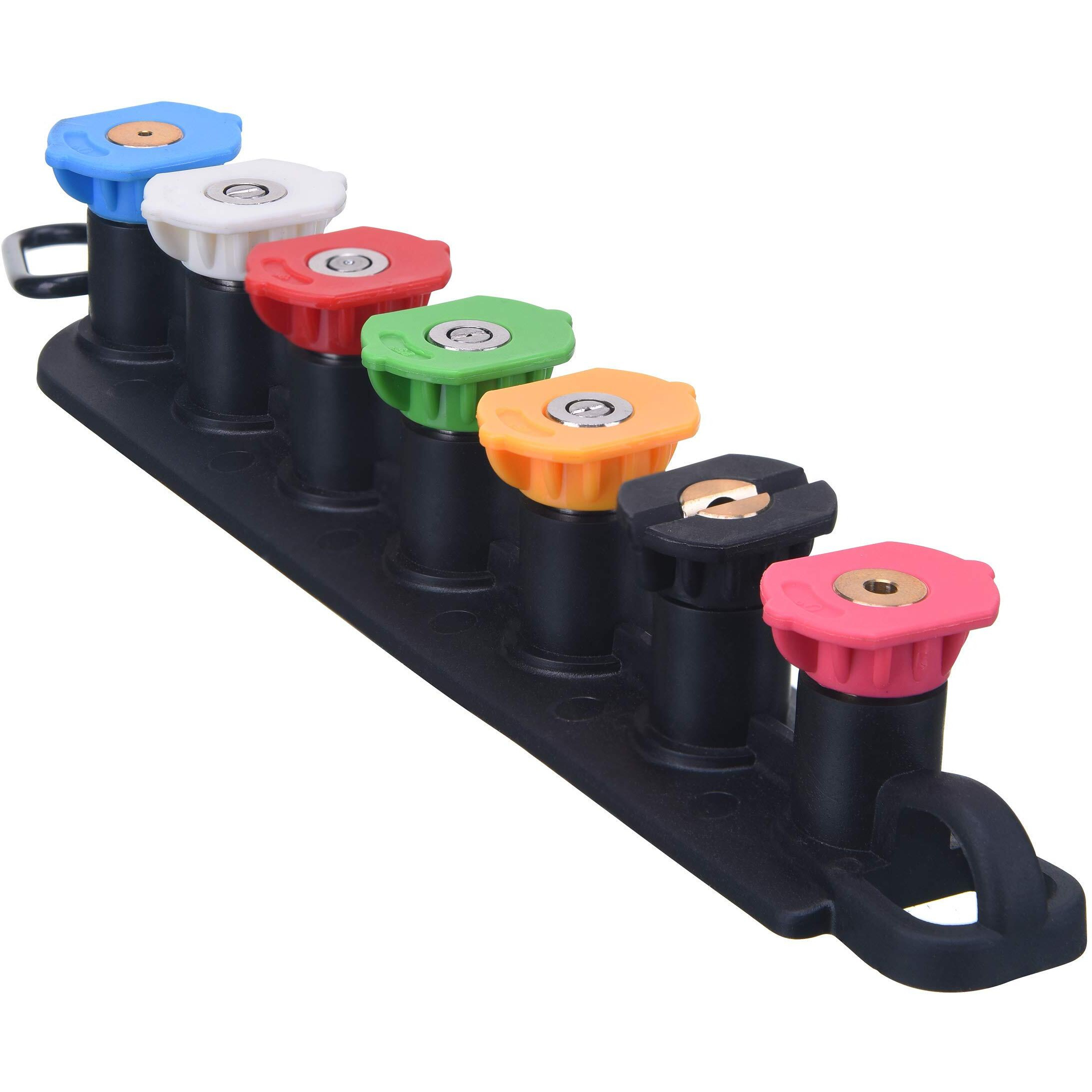 M Mingle Pressure Washer Tips Set With Nozzle Holder, 7 Nozzle Tips, 1/4 Inch Quick Connect, 4000 Psi