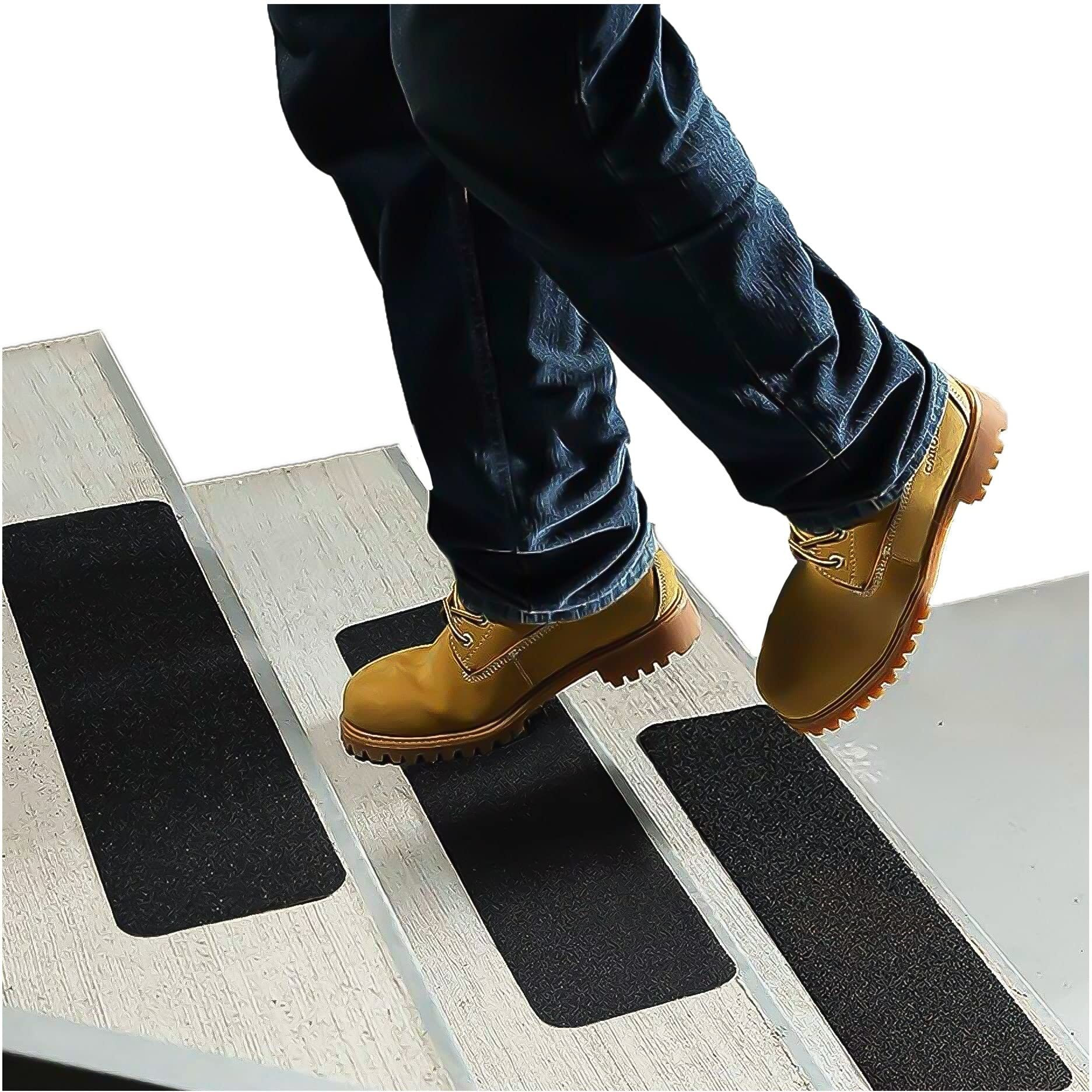 Stair Treads For Wooden Steps Indoor And Outdoor 6A X 24A (5-Pack) - Grip Tape For Stairs, Concrete Stairs, Etc (Works On All Surfaces  Weather) Waterproof Anti Slip Tape, Strong Non Skid Tape