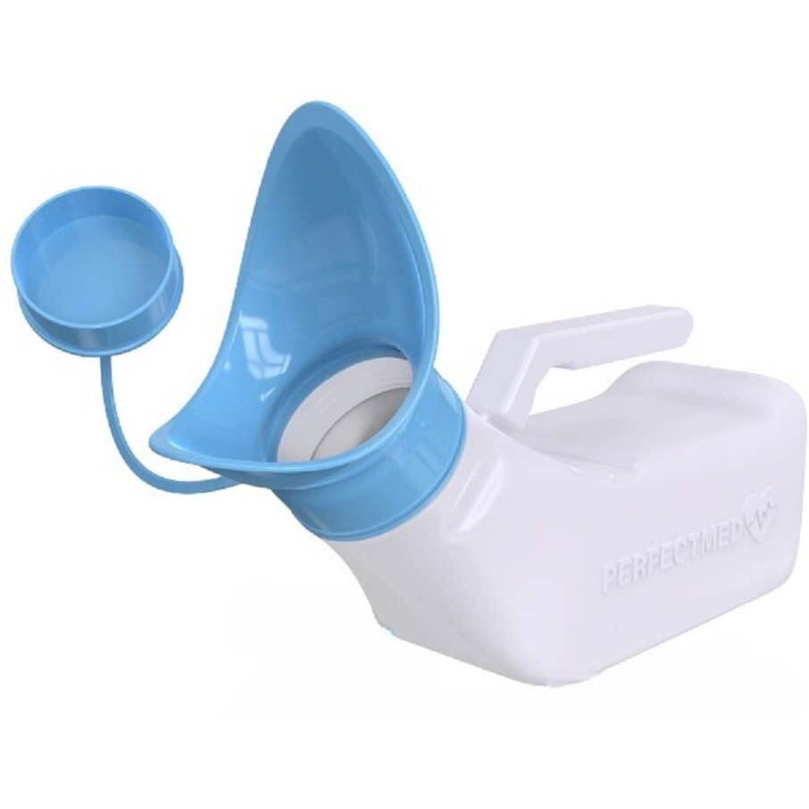 Female Urinal Spill Proof 32 Oz (1 Pack) - Urinal For Women - Pee Funnel - Women Bed Pan - Portable Urinals For Women - Sturdy Female Urination Device For Car Travel, Road Trip Essentials