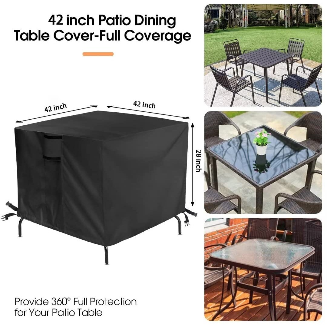Jungda Outdoor Table Cover,42 Inch Square Patio Table Cover,Waterproof Outside Table Cover Furniture Cover - 42 X 42 X 28 Inch