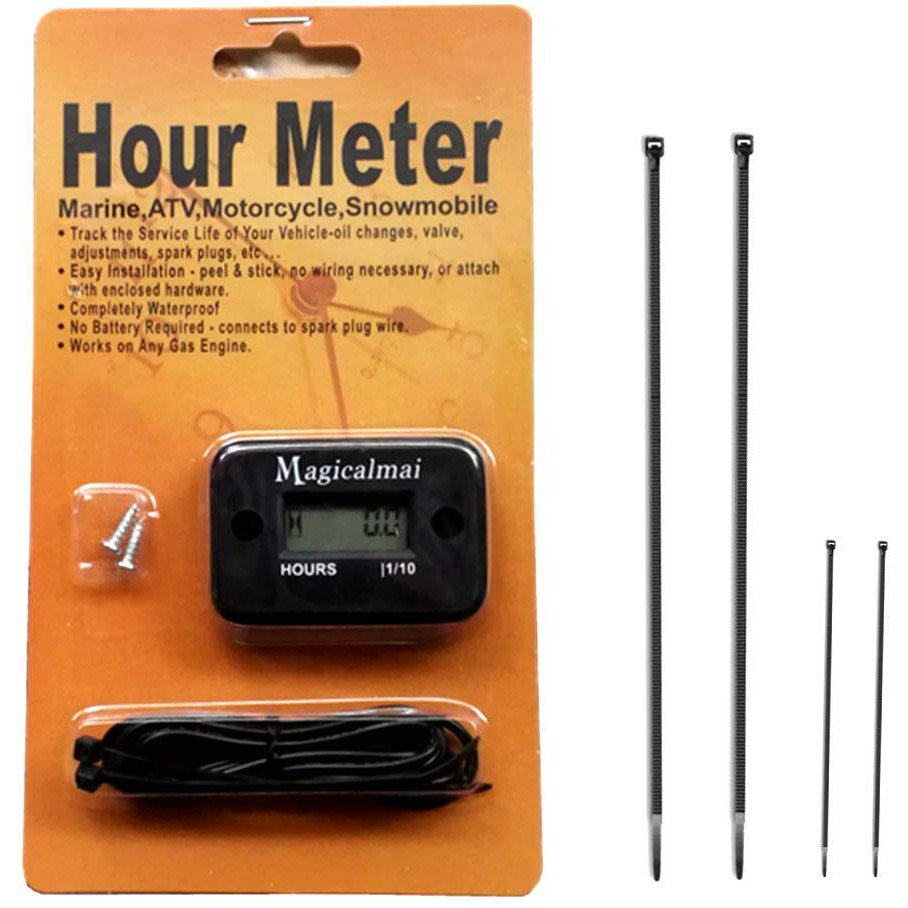 Magicalmai Inductive Hour Meter For Gas Engine Generator Lawn Mower Pressure Washer Marine Atv Boat Outboard Motor Dirt Bike Motorcycle Waterproof