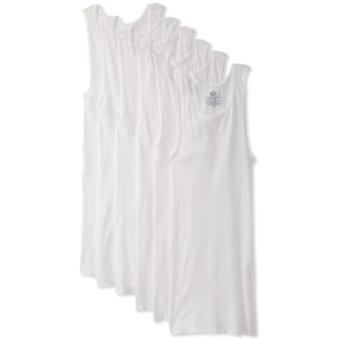 Fruit Of The Loom Men's A-Shirt Multipack, 5 Pack-White, Large