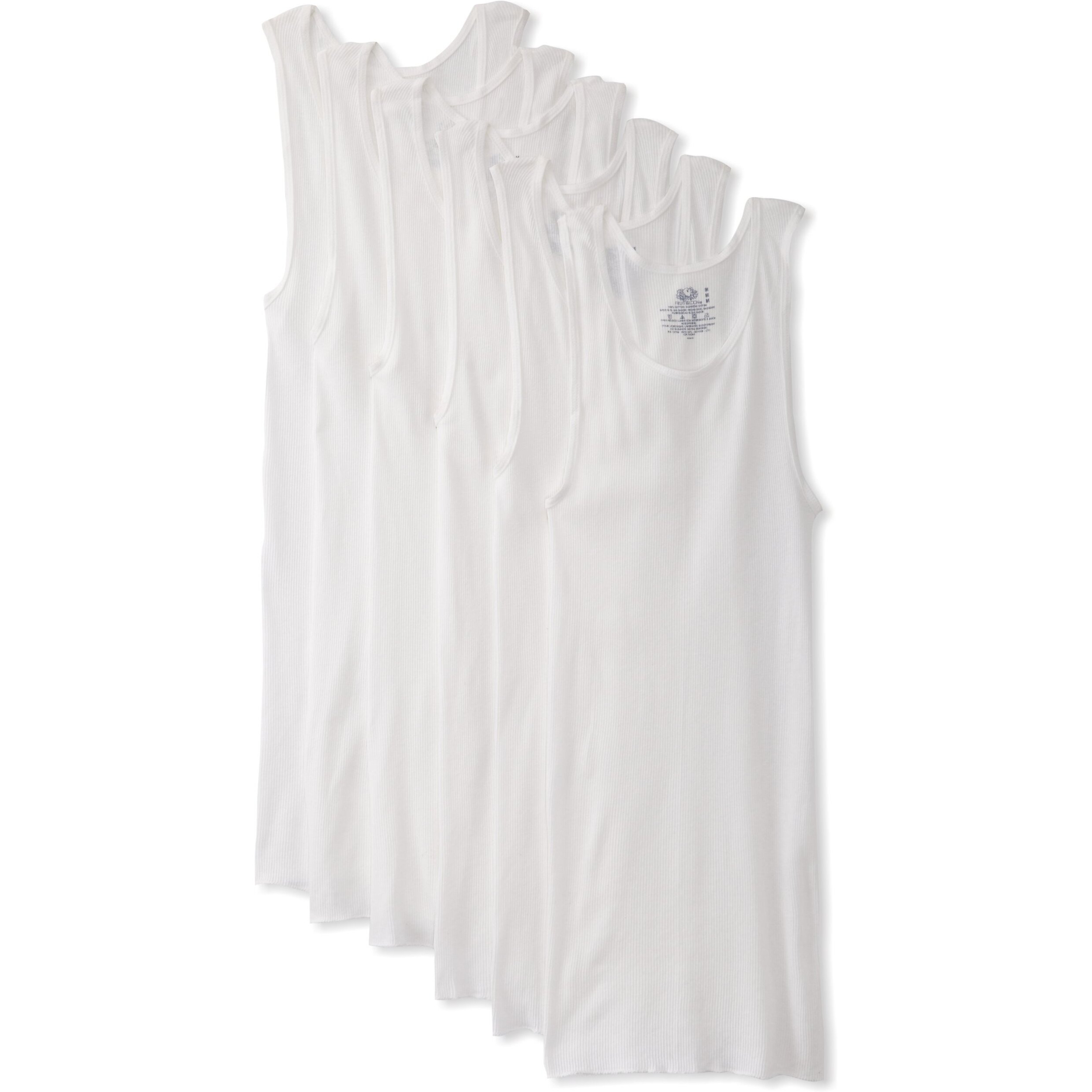 Fruit Of The Loom Men's A-Shirt Multipack, 5 Pack-White, Large