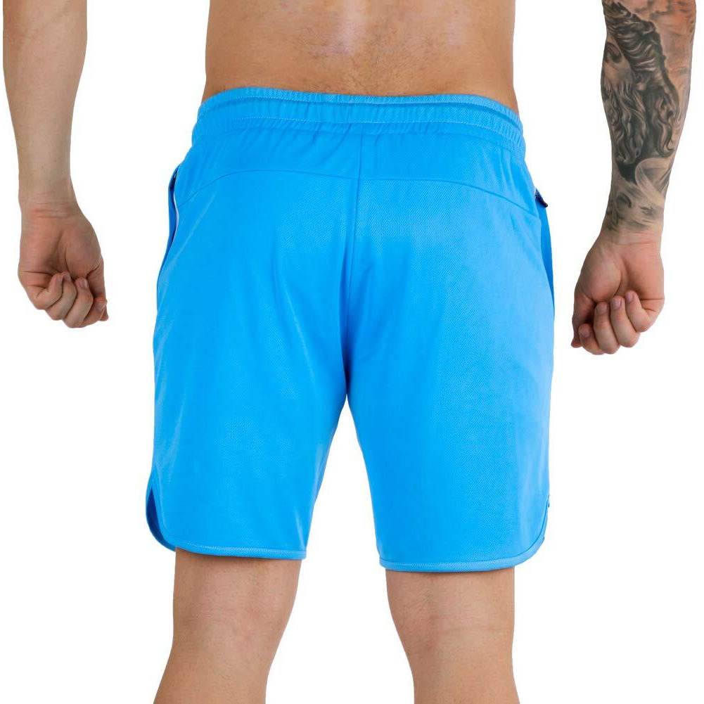 Wangdo Men 's Workout Shorts 7 "" Running Shorts Athletic Bike Shorts Gym Shorts For Men With Zipper Pocket(Blue-S)