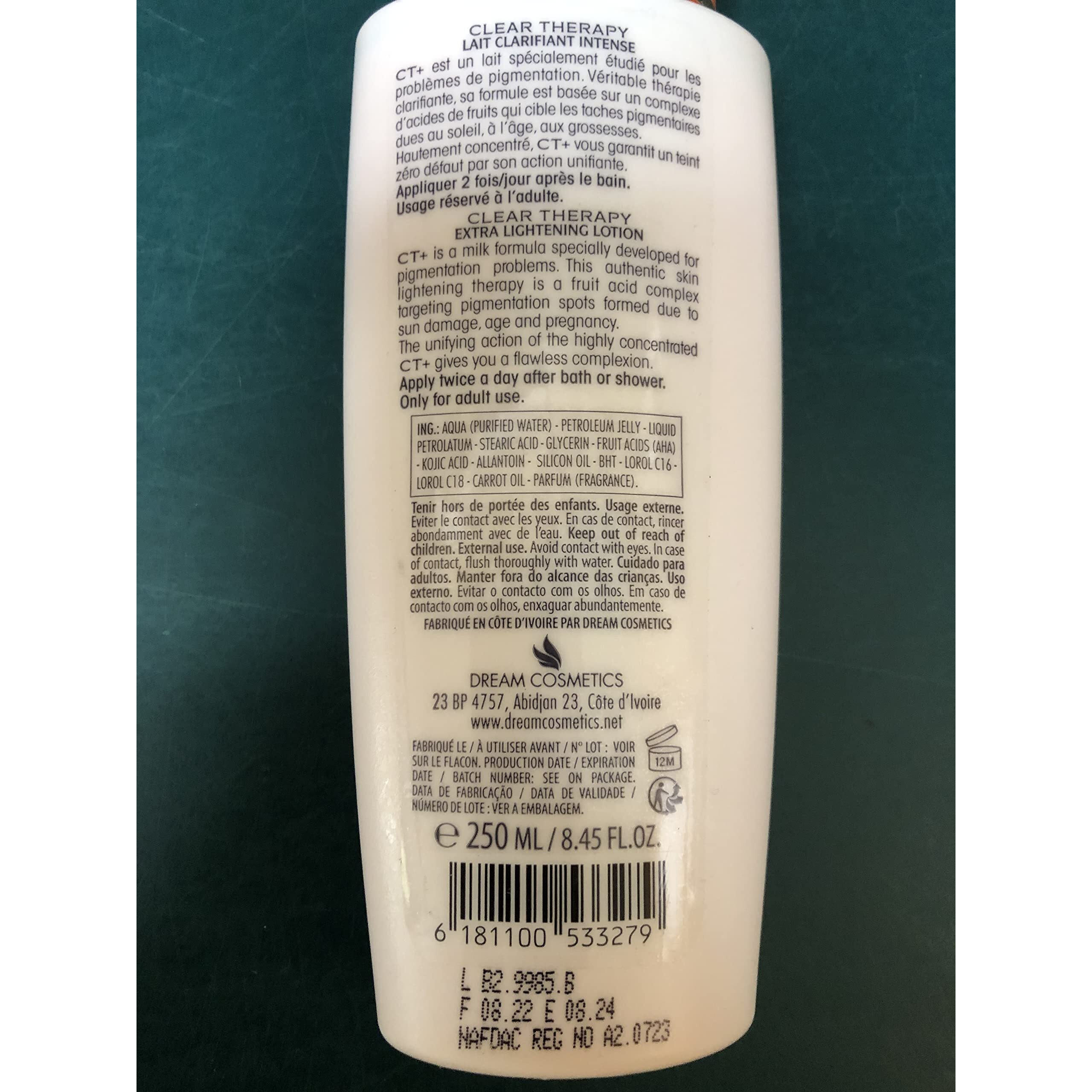 Ct+ Clear Therapy Extra Lightening Lotion With Carrot Oil 250Ml
