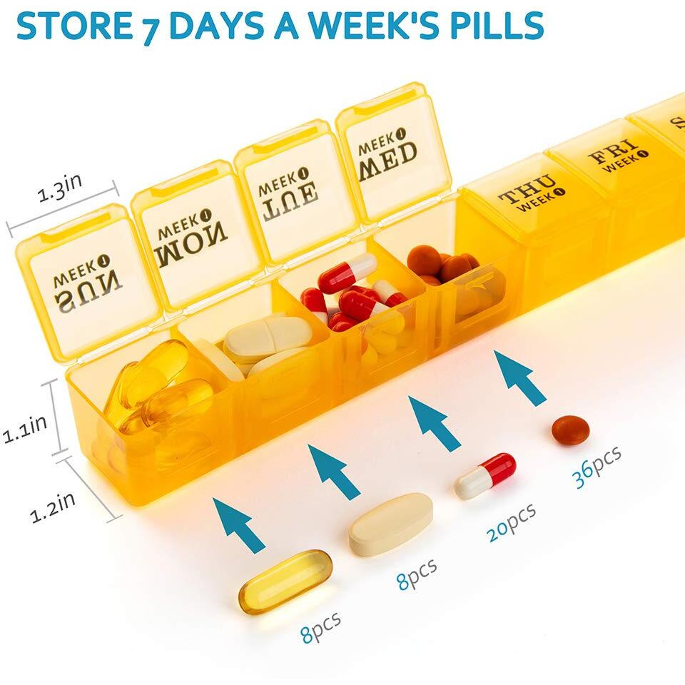 Xl Large Monthly Pill Organizer 4 Weeks, 28 Day Pill Box Organizer Weekly, Big Compartment Pill Box With Travel Case, 7 Day Pill Dispenser 4 Times A Day, Medicine Organizer Box For Vitamin, Fish Oil