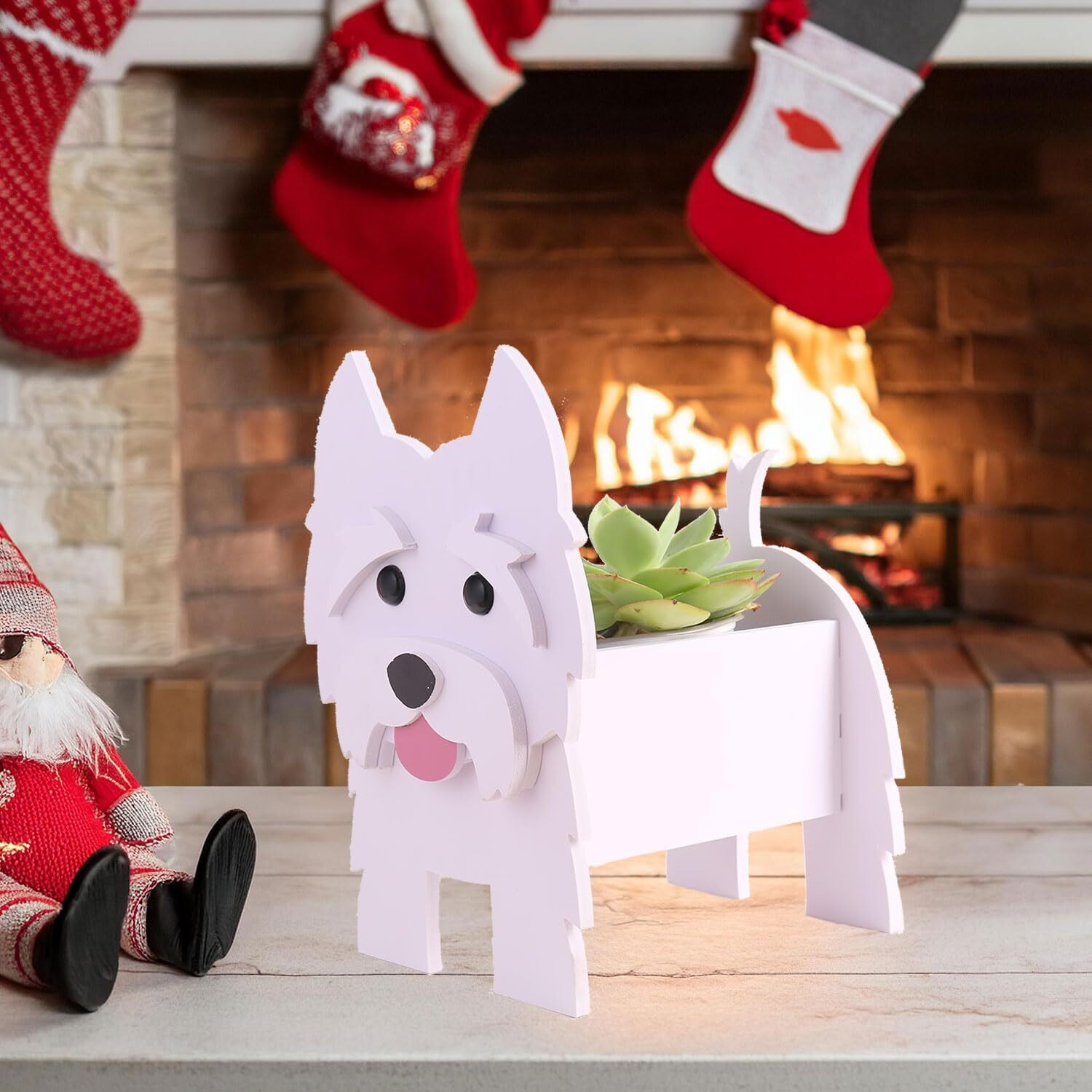 Gochoi Westie Dog Planter Plant Pot, Cute Animal Dog Flower Pots For Outdoor Garden Decoration, Westie Gifts For Dog Lovers Women, Westie Plant Container Holder Office Home Decor Gift Small Westie