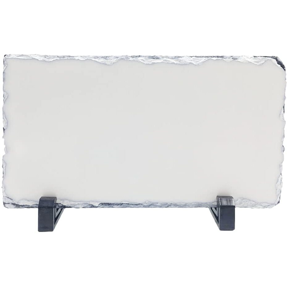 Mr.R Sublimation Blanks 6.3X11.9 Inch Rectangular Rock Slate Photo Plaque Picture Frame Glossy Surface Customized Photo Frame Novelty For Wedding,Birthday(16X30Cm)