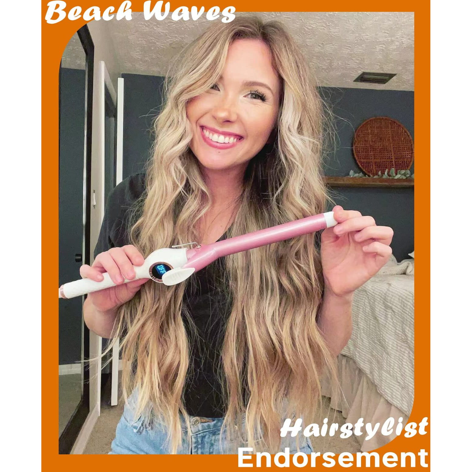 Orynne 3/4 Inch Curling Iron For Tighter Curls, Long Barrel Ceramic Curling Iron With Clamp, Digital Temp Control & Led Readout Curling Wand 0.75'', Fast Heat Up Hair Curling Iron 60 Min Auto Shut Off