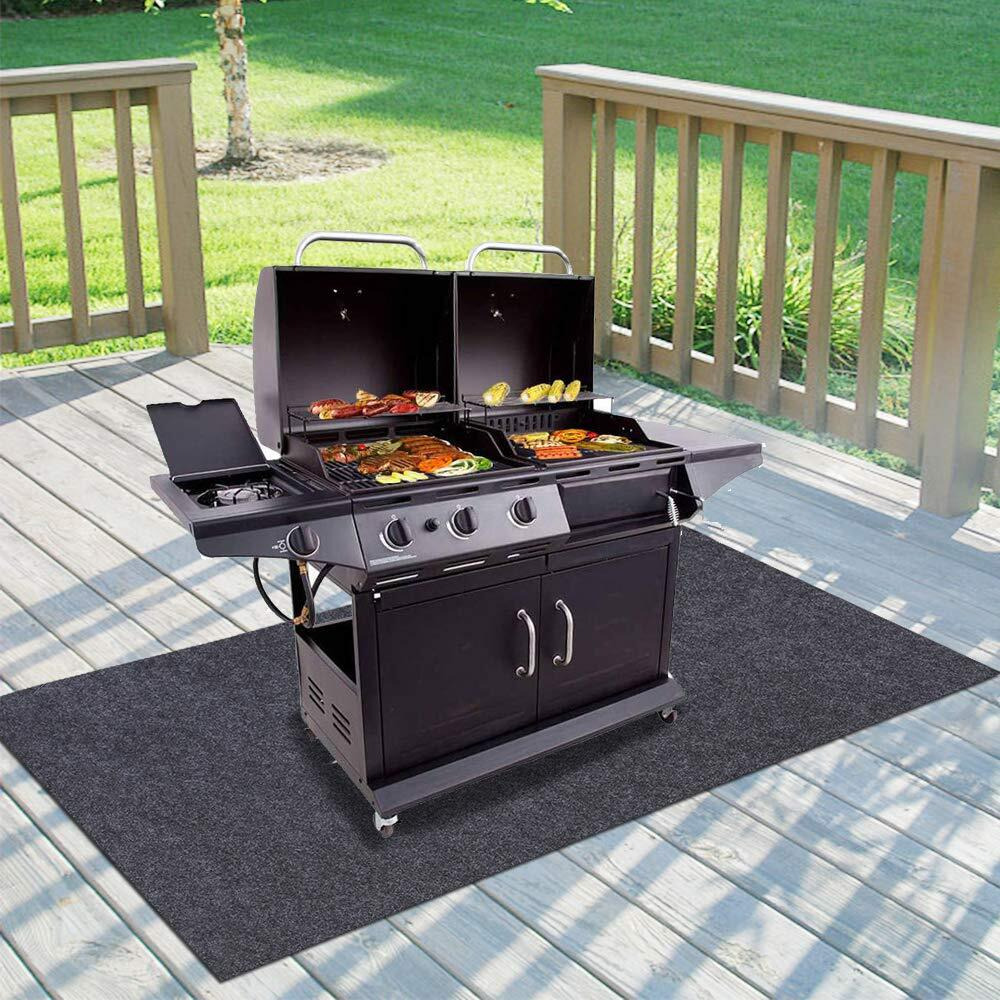 Gas Grill Mat,Bbq Grilling Gear For Gas/Absorbent Grill Pad Lightweight Washable Floor Mat To Protect Decks And Patios From Grease Splatter,Against Damage And Oil Stains (48      72   )