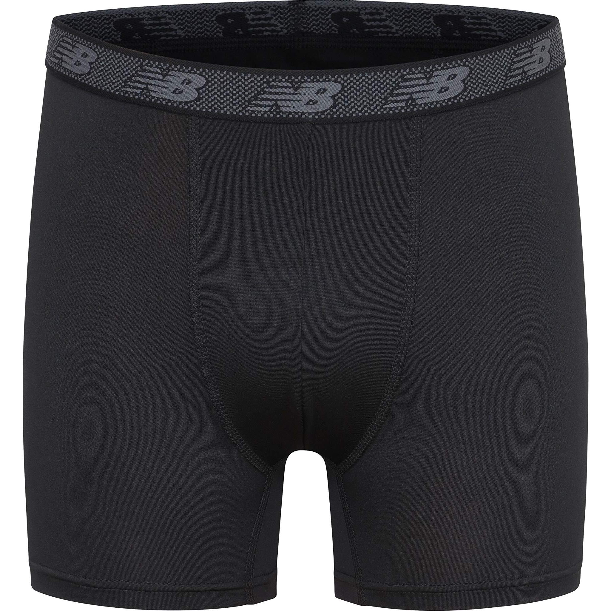 New Balance Boy's Underwear, Performance Boxer Briefs 4-Pack, Magnet Print/Team Red/Black/Team Red Print, X-Large