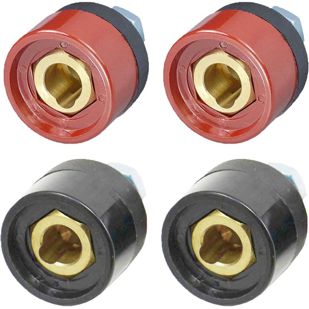Riverweld Tig Welding Cable Panel Connector Socket Set Quick Fitting Dinse-Style 200Amp Dkz10-25 4Pcs
