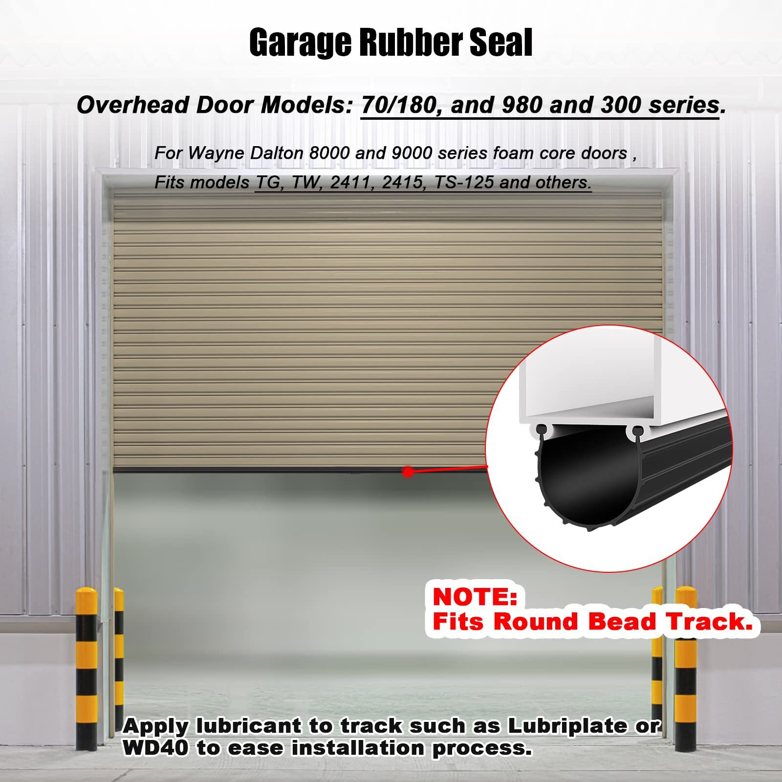 Replacement Wayne Dalton Garage Door Bottom Weather Seal 154448 For Weather Stripping Fit 16 Feet Wide Doors (16 Feet)
