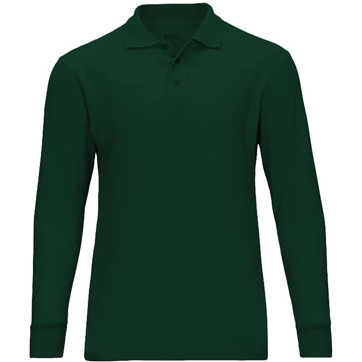 Premium Wear Men's Long Sleeve Polo Shirts - Stain Guard Polo Shirts For Men - Hunter Green - Medium