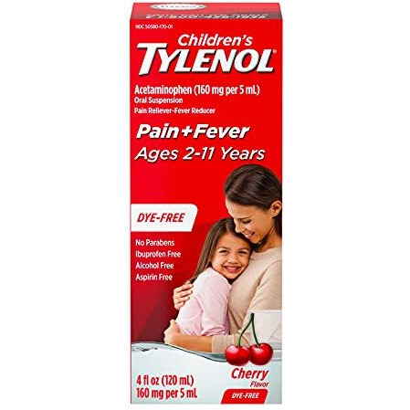 Children's Tylenol Oral Suspension Acetaminophen Medicine, Dye-Free Cherry, 4 Fl. Oz
